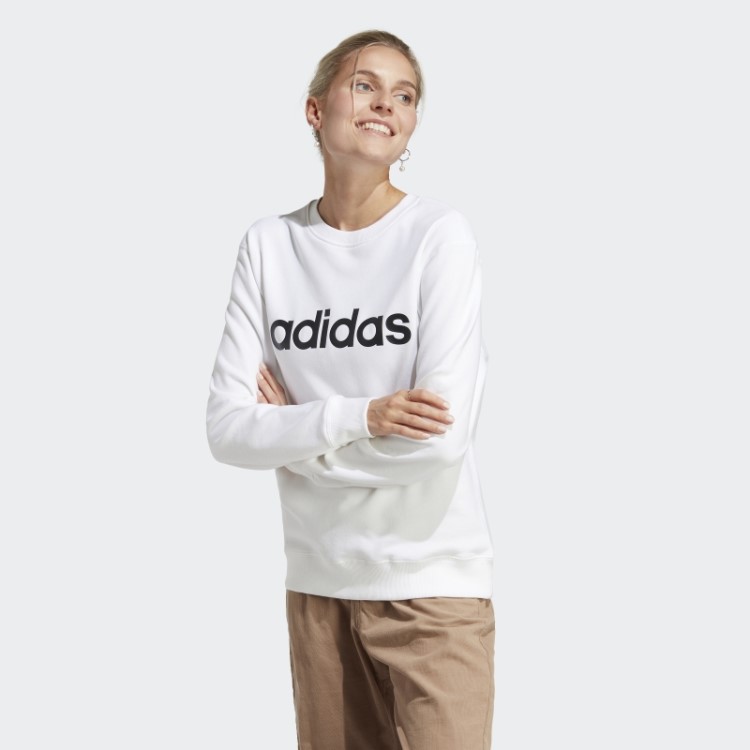 Moletom Adidas White Essentials Linear French Terry