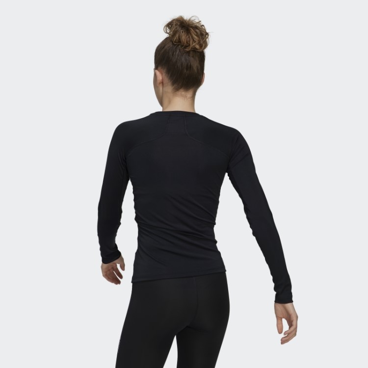 Top Preto Adidas Techfit Manga Longa
