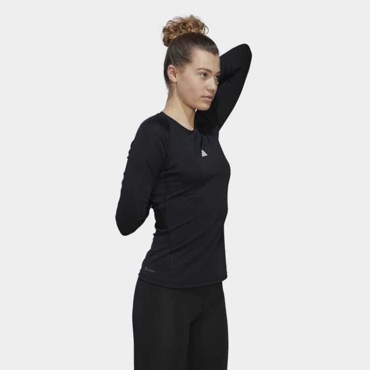 Top Preto Adidas Techfit Manga Longa