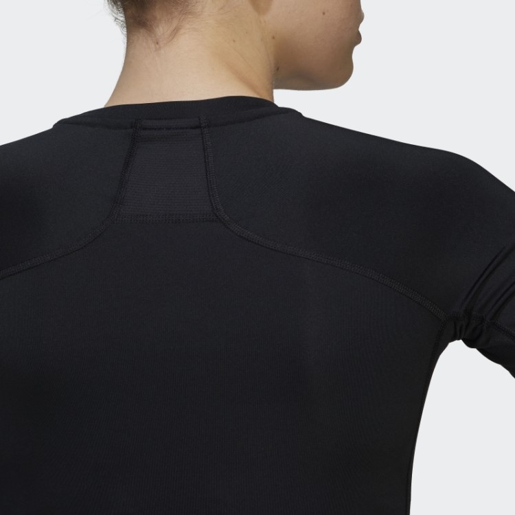 Top Preto Adidas Techfit Manga Longa