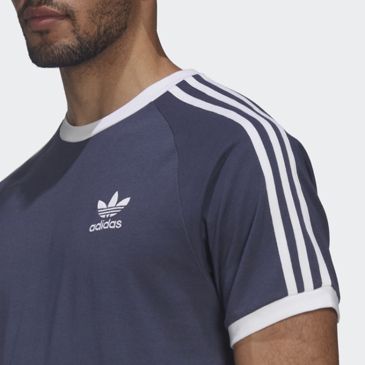 Camiseta Adicolor Classics Com As Três Listras Azul Marinho Adidas