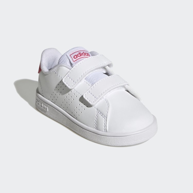 Adidas Advantage Estilo De Vida Tribunal Dois Sapatos De Velcro Rosa Real