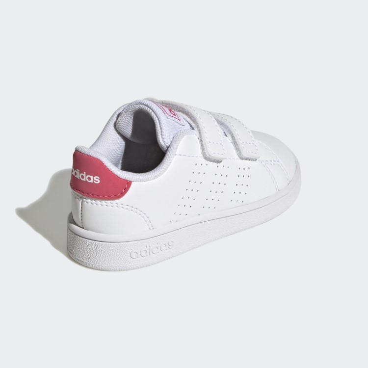 Adidas Advantage Estilo De Vida Tribunal Dois Sapatos De Velcro Rosa Real