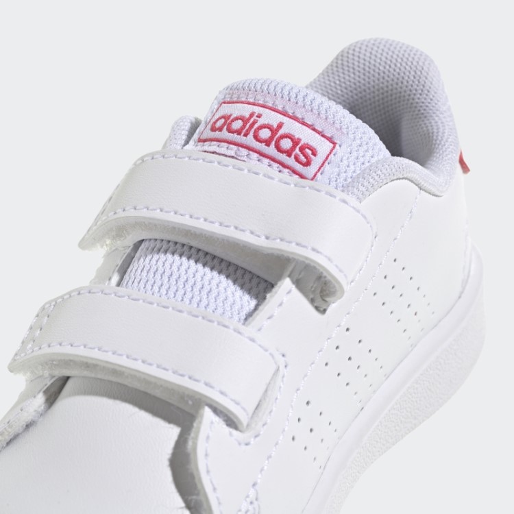 Adidas Advantage Estilo De Vida Tribunal Dois Sapatos De Velcro Rosa Real