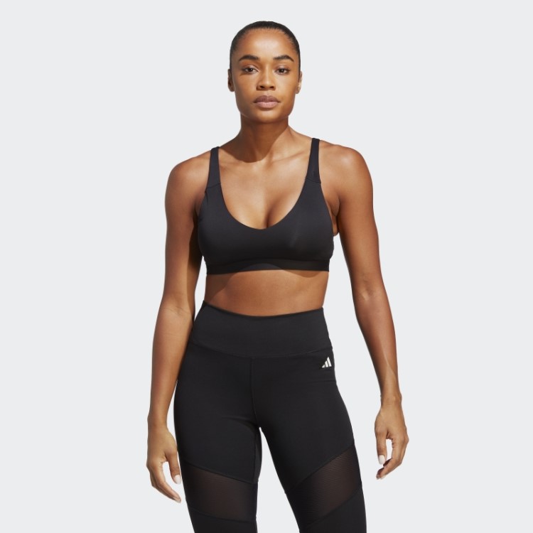 Sutiã De Treino Adidas Preto Com Suporte Leve