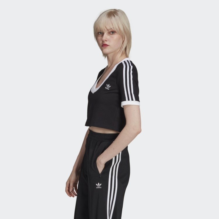 Camiseta Cropped Adicolor Classics Preta Adidas