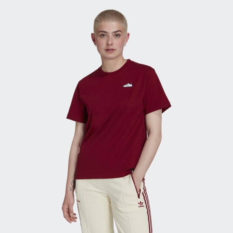 Camiseta Bordô Adidas Com Bordado