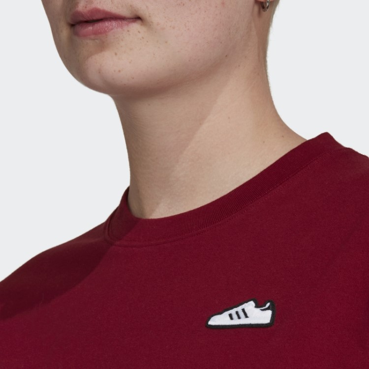 Camiseta Bordô Adidas Com Bordado
