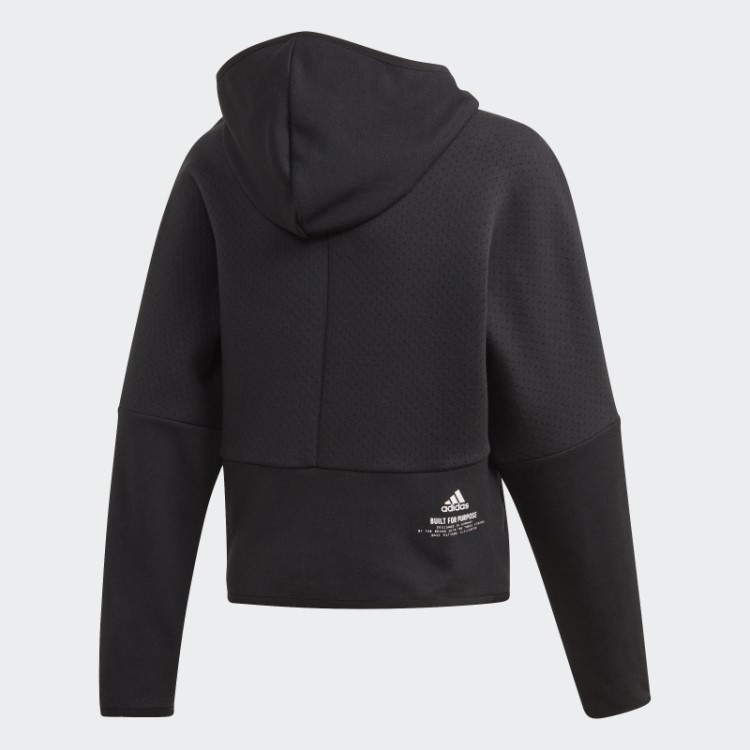 Adidas Z.n.e. Moletom Com Capuz Solto Com Zíper Completo Moda Preta