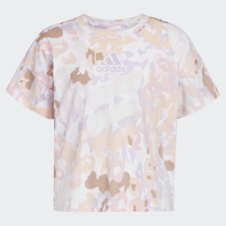 Camiseta Solta Com Estampa Allover Branca Adidas