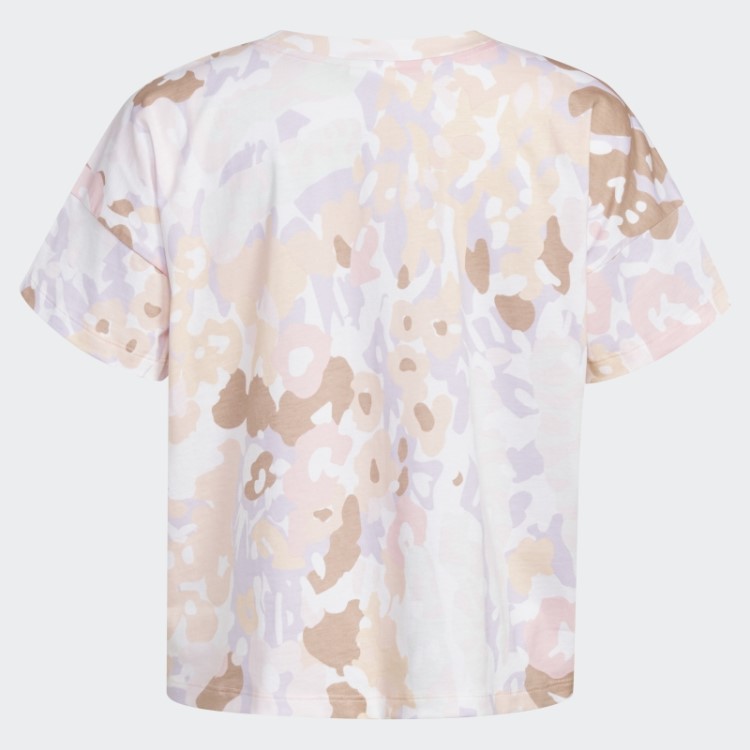 Camiseta Solta Com Estampa Allover Branca Adidas