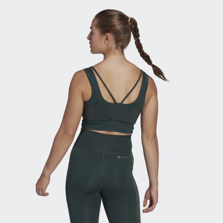 Sutiã Brilhante Verde Adidas Powerimpact Training De Suporte Médio