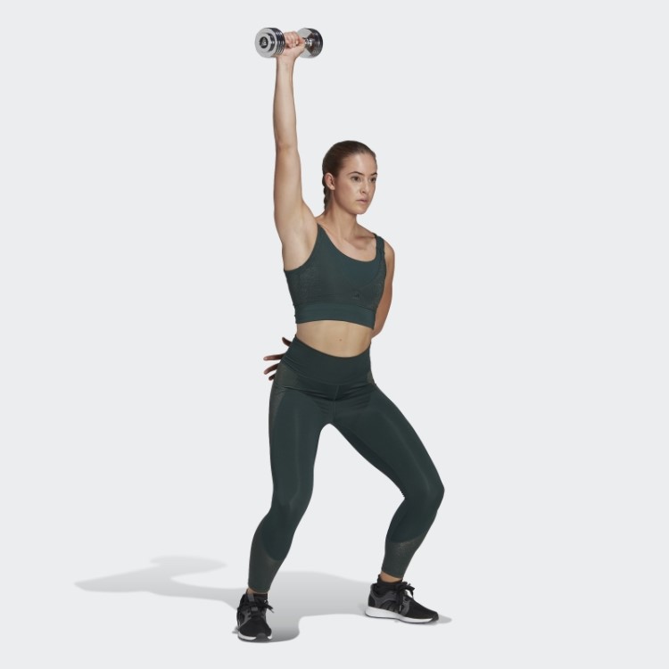 Sutiã Brilhante Verde Adidas Powerimpact Training De Suporte Médio