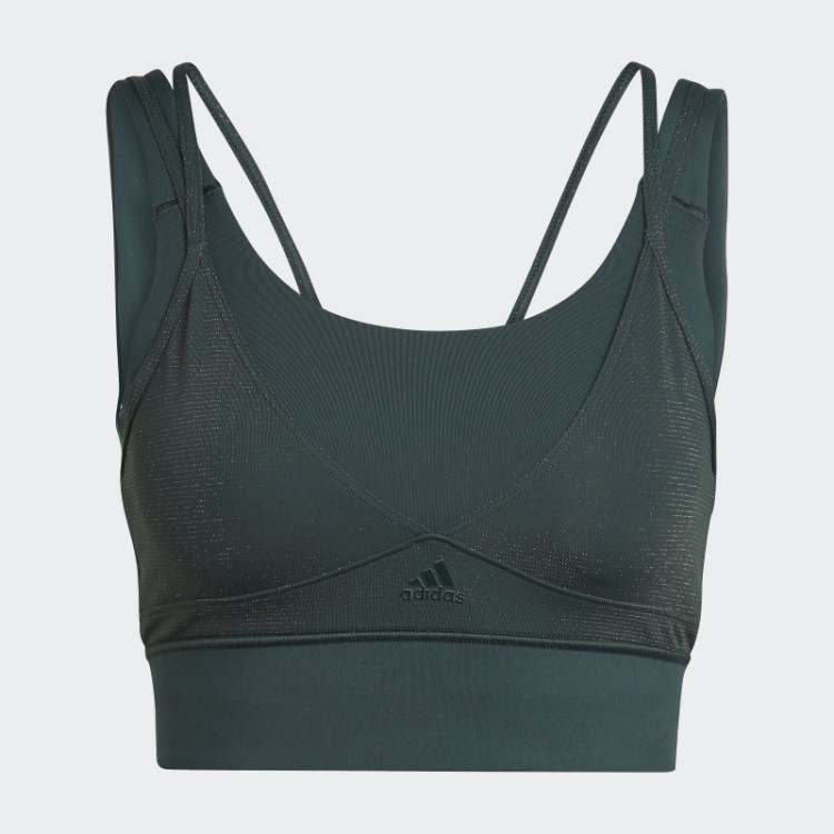 Sutiã Brilhante Verde Adidas Powerimpact Training De Suporte Médio