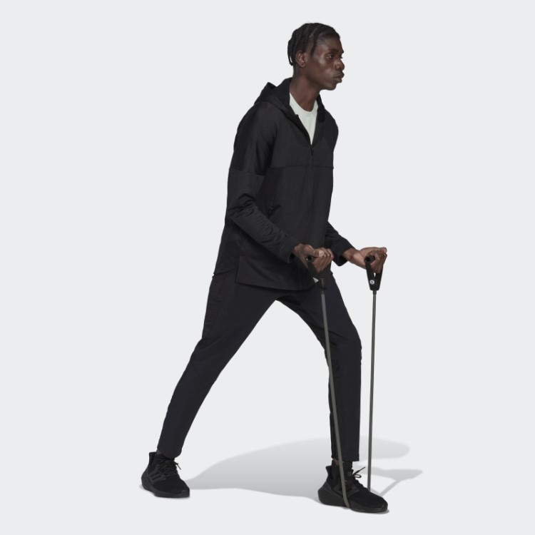 Adidas Moletom Com Capuz Preto Com Zíper Completo