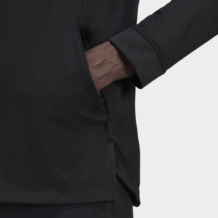 Adidas Moletom Com Capuz Preto Com Zíper Completo