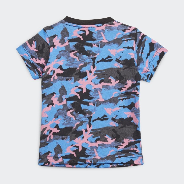 Camiseta Com Estampa Camuflada Azul Adidas