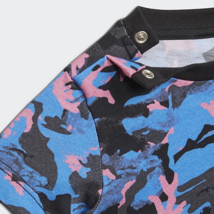 Camiseta Com Estampa Camuflada Azul Adidas