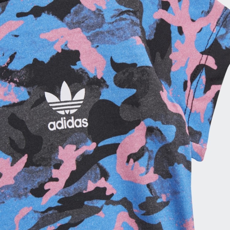 Camiseta Com Estampa Camuflada Azul Adidas