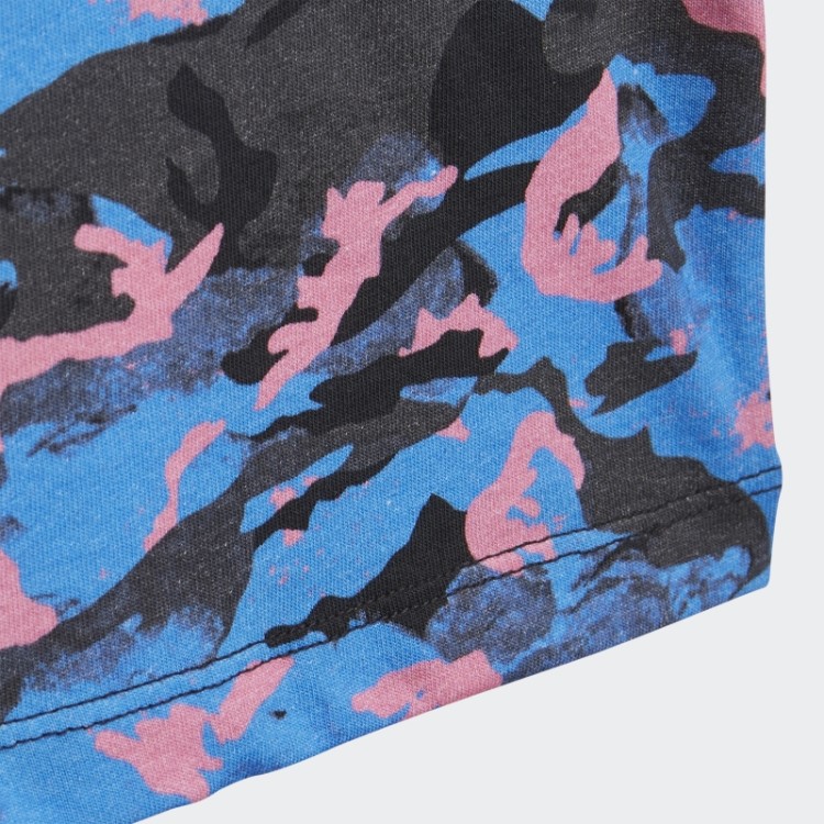 Camiseta Com Estampa Camuflada Azul Adidas