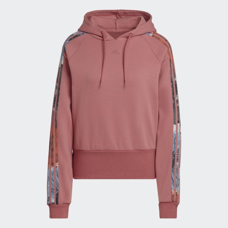 Moletom Vermelho Floral Com 3 Listras Adidas