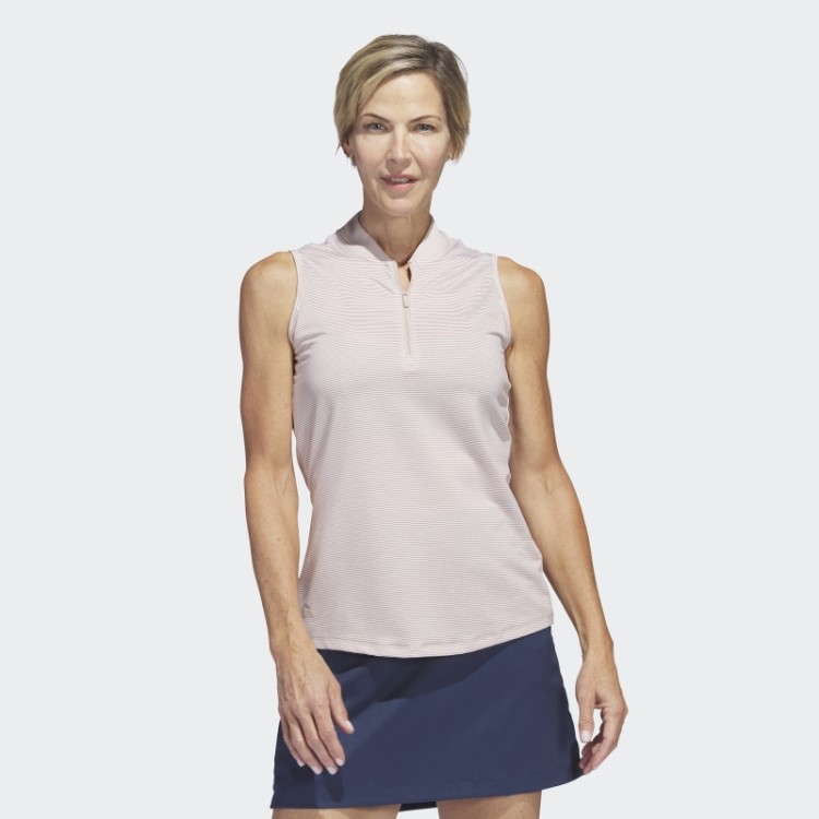 Adidas Taupe Camisa Polo De Golfe Sem Mangas Bicolor Otomana