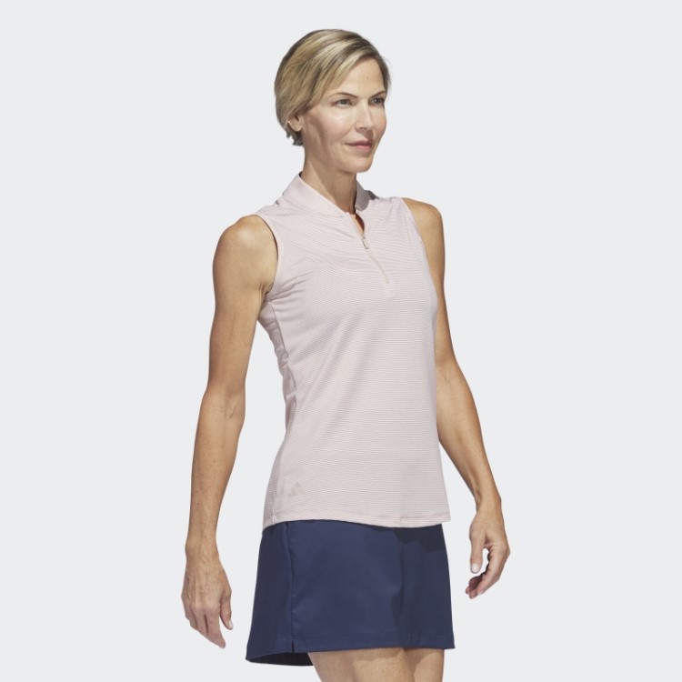Adidas Taupe Camisa Polo De Golfe Sem Mangas Bicolor Otomana