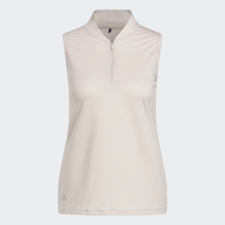 Adidas Taupe Camisa Polo De Golfe Sem Mangas Bicolor Otomana