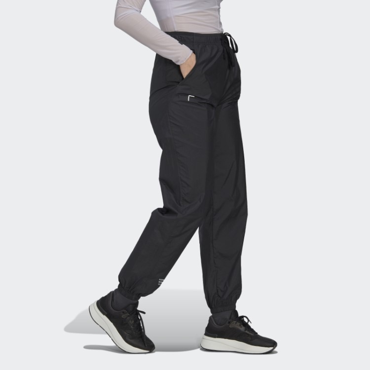 Calças De Tecido Preto Adidas