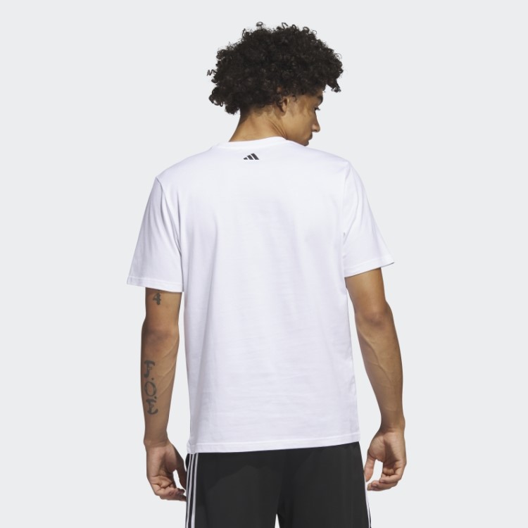 Camiseta Listrada De Basquete Com Listras Lil Adidas Branca
