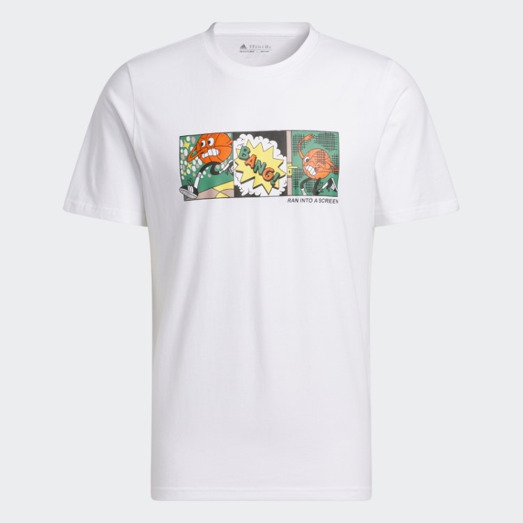 Camiseta Listrada De Basquete Com Listras Lil Adidas Branca