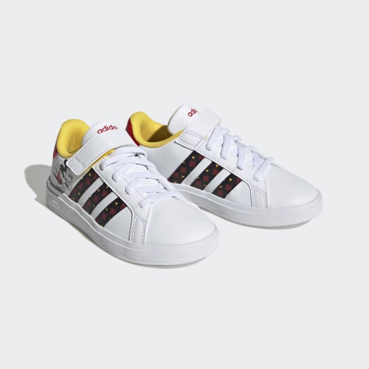 Adidas X Disney Grand Court Mickey Sapatos De Gancho E Laço Branco Quente