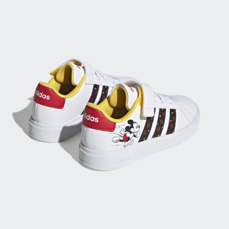 Adidas X Disney Grand Court Mickey Sapatos De Gancho E Laço Branco Quente