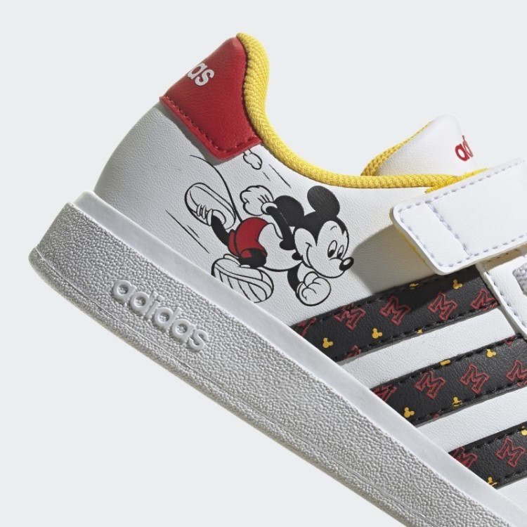 Adidas X Disney Grand Court Mickey Sapatos De Gancho E Laço Branco Quente
