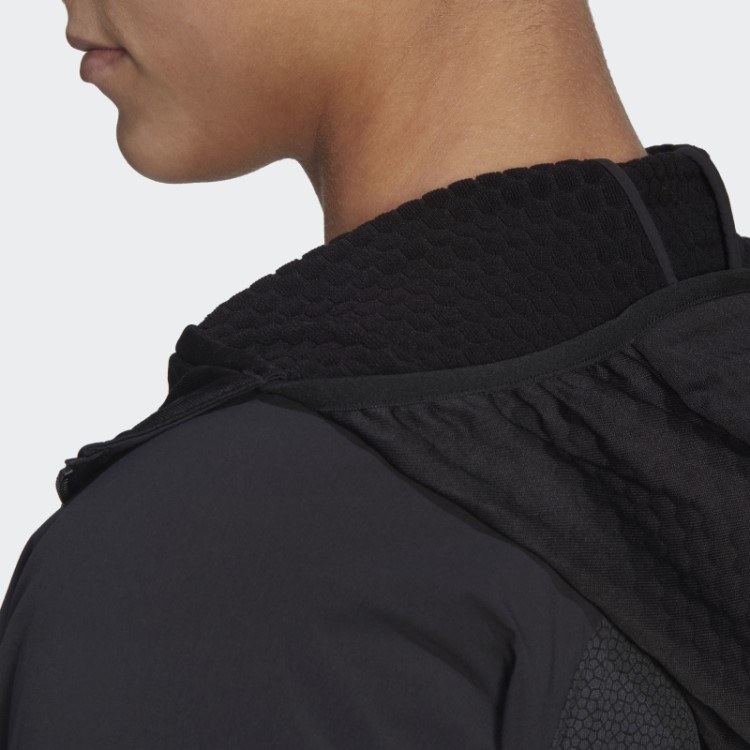 Jaqueta Com Capuz Preta Techrock Flooce Wind Da Adidas