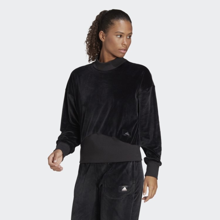 Moletom De Veludo Aconchegante Adidas Holidayz Preto