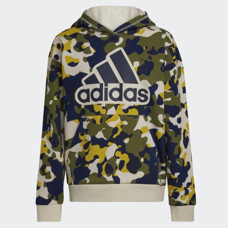 Pulôver Camuflado Allover Com Capuz Adidas Alumínio