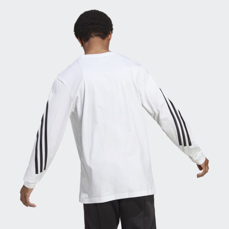 Camiseta Branca De Manga Longa Com As Três Listras Adidas Future Icons