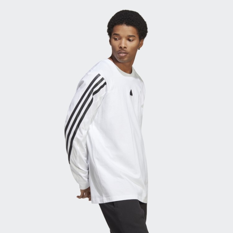 Camiseta Branca De Manga Longa Com As Três Listras Adidas Future Icons