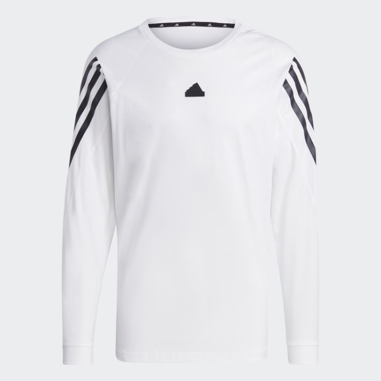 Camiseta Branca De Manga Longa Com As Três Listras Adidas Future Icons