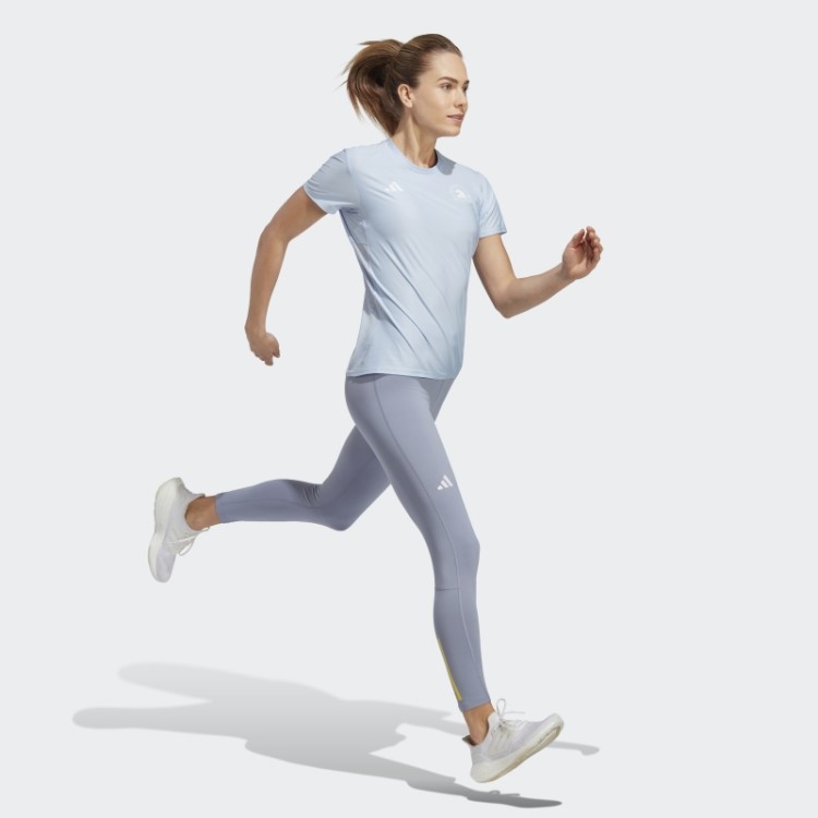 Meia-calça Boston Marathon 2023 Quente De Longa Duração Violeta Prata Adidas