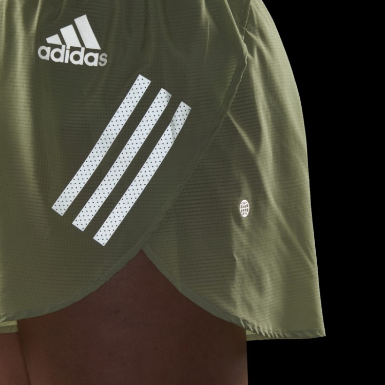Calção De Corrida Split Adidas Adizero Lime