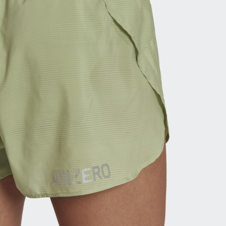 Calção De Corrida Split Adidas Adizero Lime