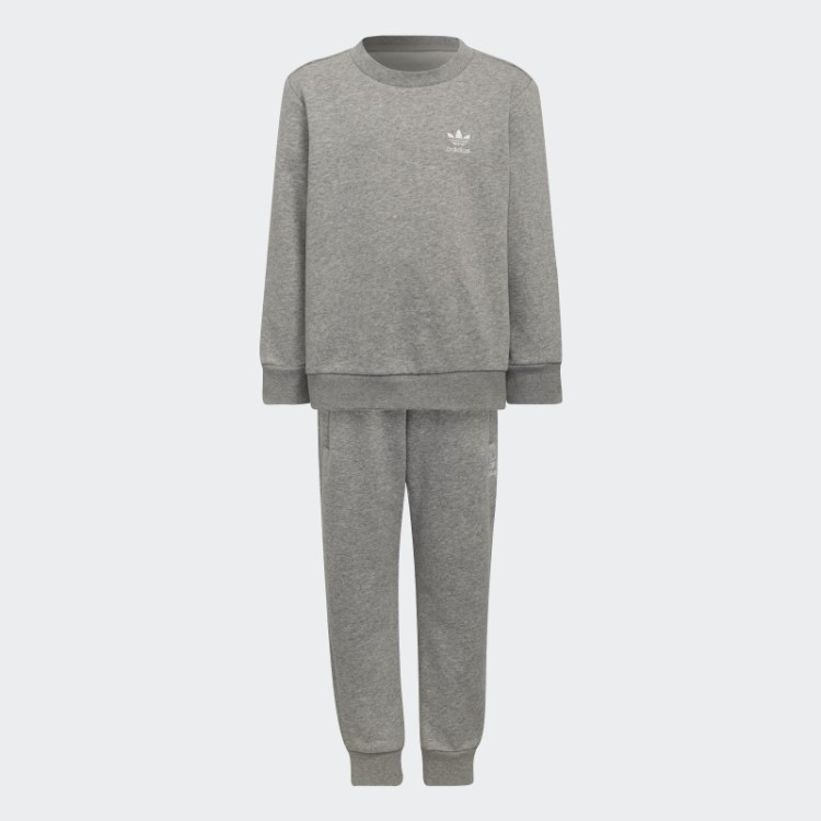 Conjunto De Tripulação Cinza Médio Adicolor Adidas