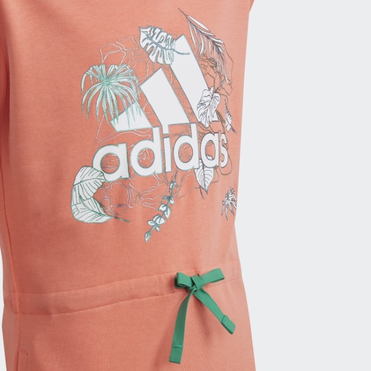 Adidas Coral Summerglam Vestido Estampado Com Capuz