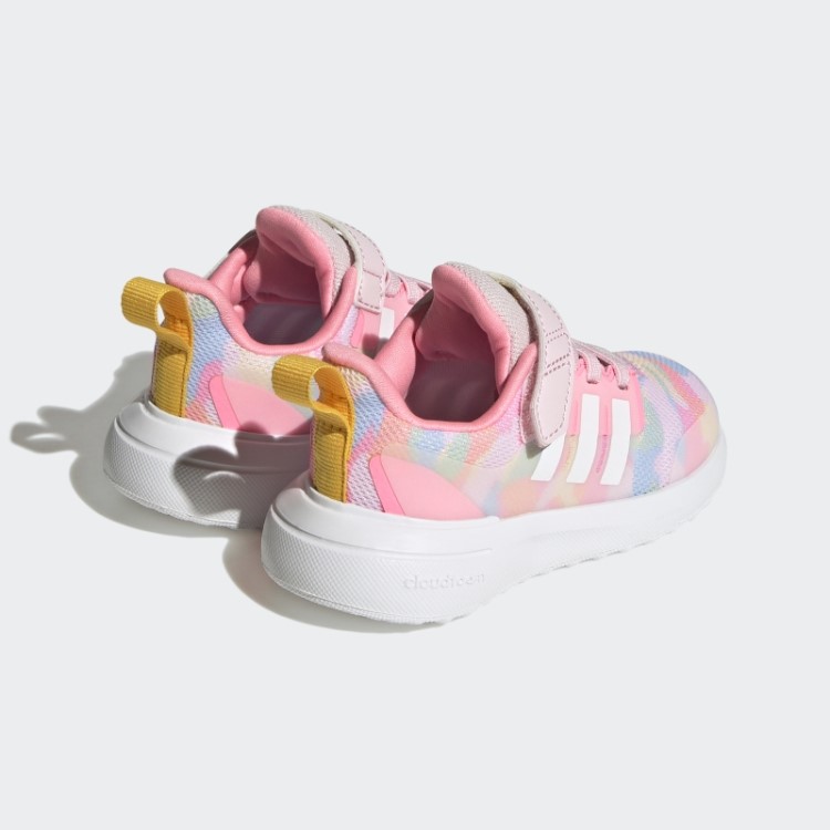 Elegante Dourado Adidas Fortarun 2.0 Cloudfoam Sport Running Tênis Elástico De Renda Com Tira Superior