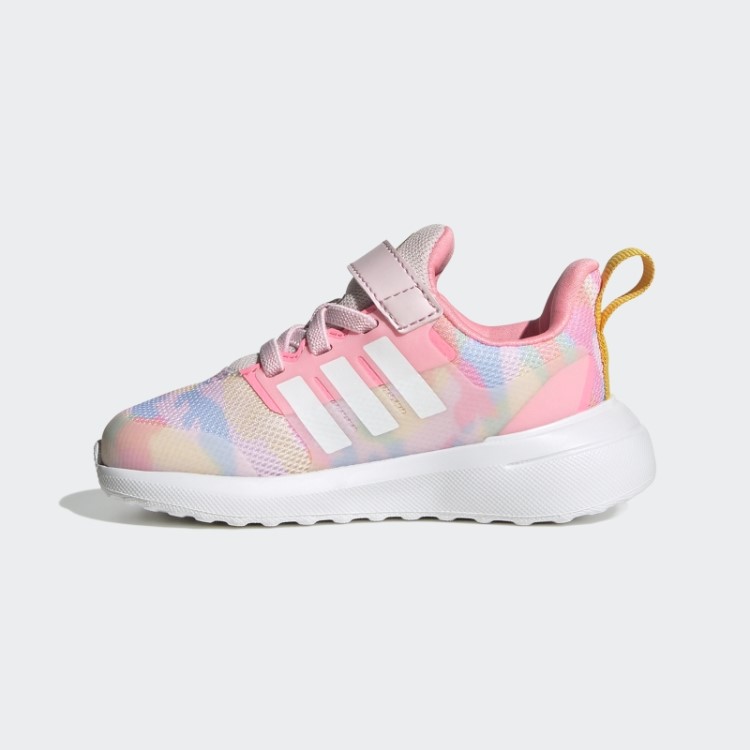 Elegante Dourado Adidas Fortarun 2.0 Cloudfoam Sport Running Tênis Elástico De Renda Com Tira Superior
