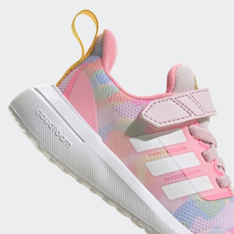 Elegante Dourado Adidas Fortarun 2.0 Cloudfoam Sport Running Tênis Elástico De Renda Com Tira Superior