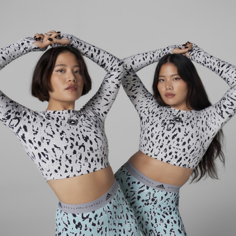 Top Cinza Fashion Adidas By Stella Mccartney Truestrength Manga Longa Cropped