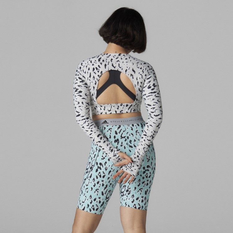 Top Cinza Fashion Adidas By Stella Mccartney Truestrength Manga Longa Cropped